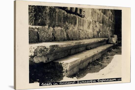 Seats in Byzantine Synagogue, Capernaum, Israel-null-Stretched Canvas