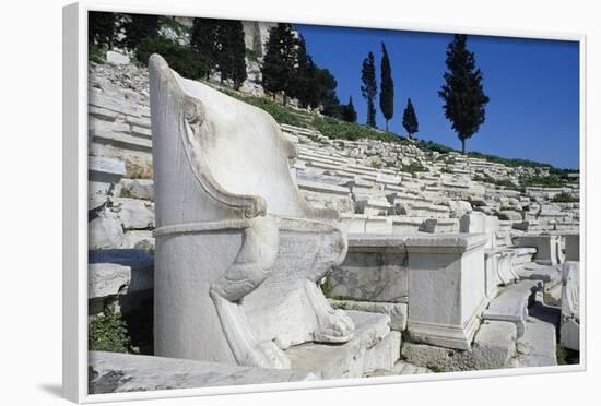 Seats in the Theatre of Dionysus, Acropolis-null-Framed Photographic Print