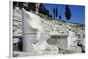 Seats in the Theatre of Dionysus, Acropolis-null-Framed Photographic Print