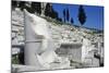 Seats in the Theatre of Dionysus, Acropolis-null-Mounted Photographic Print