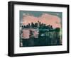 Seattle Abstract Skyline I-Emma Moore-Framed Art Print