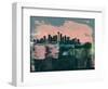 Seattle Abstract Skyline I-Emma Moore-Framed Art Print