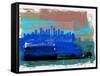 Seattle Abstract Skyline II-Emma Moore-Framed Stretched Canvas