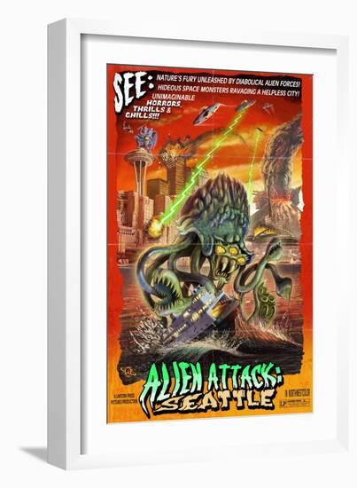 Seattle Alien Attack-Lantern Press-Framed Art Print