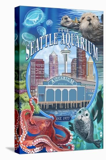 Seattle Aquarium - Seattle, WA-Lantern Press-Stretched Canvas