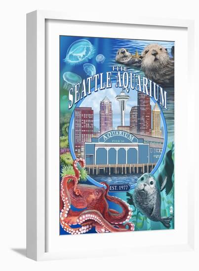 Seattle Aquarium - Seattle, WA-Lantern Press-Framed Art Print