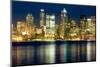 Seattle at Night-Tashka-Mounted Photographic Print