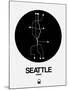 Seattle Black Subway Map-NaxArt-Mounted Art Print