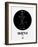 Seattle Black Subway Map-NaxArt-Framed Art Print
