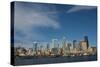 Seattle Blue Skyline Buildings from Puget Sound-Kent Weakley-Stretched Canvas