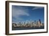 Seattle Blue Skyline Buildings from Puget Sound-Kent Weakley-Framed Photographic Print