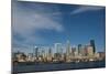 Seattle Blue Skyline Buildings from Puget Sound-Kent Weakley-Mounted Photographic Print