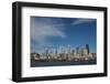 Seattle Blue Skyline Buildings from Puget Sound-Kent Weakley-Framed Photographic Print