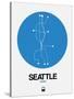 Seattle Blue Subway Map-NaxArt-Stretched Canvas