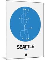 Seattle Blue Subway Map-NaxArt-Mounted Art Print