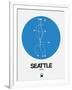 Seattle Blue Subway Map-NaxArt-Framed Art Print