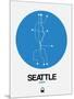 Seattle Blue Subway Map-NaxArt-Mounted Art Print