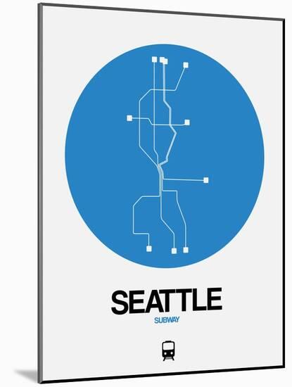 Seattle Blue Subway Map-NaxArt-Mounted Art Print
