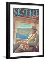 Seattle by Air-Lantern Press-Framed Art Print