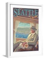 Seattle by Air-Lantern Press-Framed Art Print