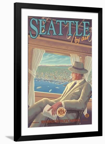 Seattle by Air-Lantern Press-Framed Art Print