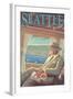 Seattle by Air-Lantern Press-Framed Art Print