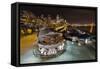 Seattle City Skyline and Marina at Night-jpldesigns-Framed Stretched Canvas