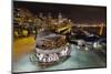 Seattle City Skyline and Marina at Night-jpldesigns-Mounted Photographic Print