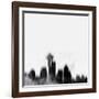 Seattle City Skyline - Black-NaxArt-Framed Art Print