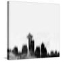 Seattle City Skyline - Black-NaxArt-Stretched Canvas