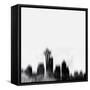 Seattle City Skyline - Black-NaxArt-Framed Stretched Canvas