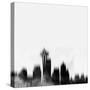 Seattle City Skyline - Black-NaxArt-Stretched Canvas