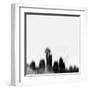 Seattle City Skyline - Black-NaxArt-Framed Art Print