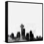 Seattle City Skyline - Black-NaxArt-Framed Stretched Canvas