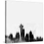 Seattle City Skyline - Black-NaxArt-Stretched Canvas