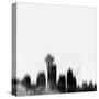 Seattle City Skyline - Black-NaxArt-Stretched Canvas