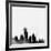 Seattle City Skyline - Black-NaxArt-Framed Art Print