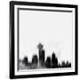 Seattle City Skyline - Black-NaxArt-Framed Art Print