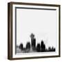 Seattle City Skyline - Black-NaxArt-Framed Art Print