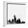 Seattle City Skyline - Black-NaxArt-Framed Art Print