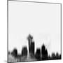 Seattle City Skyline - Black-NaxArt-Mounted Art Print