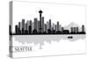 Seattle City Skyline Silhouette Background-irayoflight-Stretched Canvas