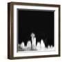 Seattle City Skyline - White-NaxArt-Framed Art Print