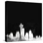 Seattle City Skyline - White-NaxArt-Stretched Canvas