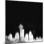 Seattle City Skyline - White-NaxArt-Mounted Art Print