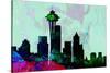 Seattle City Skyline-NaxArt-Stretched Canvas