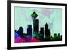 Seattle City Skyline-NaxArt-Framed Art Print