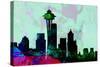 Seattle City Skyline-NaxArt-Stretched Canvas