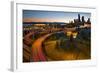 Seattle Downtown Highway Traffic Light Trails-jpldesigns-Framed Photographic Print