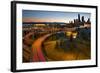 Seattle Downtown Highway Traffic Light Trails-jpldesigns-Framed Photographic Print